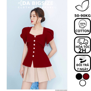 Da bigsize - Set Đồ Nữ Bigsize Kiểu Chân Váy Xếp Ly Với Chất Cotton Mềm Mịn Che Khuyết Điểm Dành Cho Người Mập 50-90kg