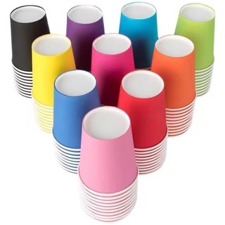 set 10 cốc giấy, ly giấy nhiều màu sắc