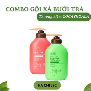 Dầu gội 500g và xả chai 500g bưởi trà cocayhoala dưỡng tóc chắc khỏe