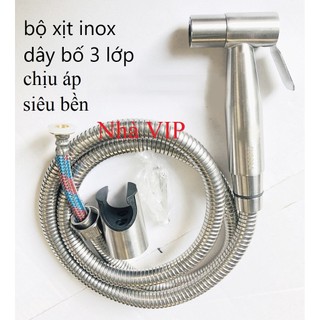 Bộ vòi xịt inox304 tốt, dây bố 3 lớp, chịu áp, xịt vệ sinh. bảo hành 02 năm