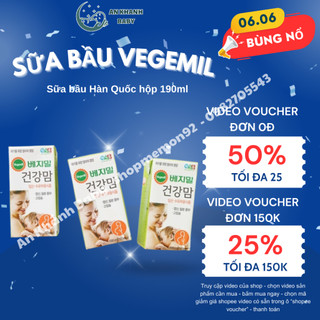 Sữa bầu Vegemil hàn Quốc, sữa bầu (16 hộp 190ml) date T11/2024