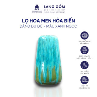 Bình cắm hoa trang trí Quả đu đủ, men hỏa biến, gốm sứ Bát Tràng cao cấp, dùng để bàn, phòng khách - LÀNG GỐM