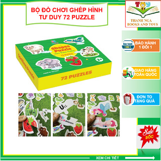 Bộ đồ chơi ghép hình tư duy 72 PUZZLE - Đồ chơi trí tuệ - Tư duy thông minh - Học chữ cái, chữ số