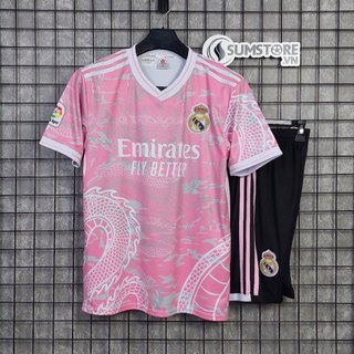 Áo Đá Bóng Real Madrid Rồng Hồng - Đồ Đá Banh Mới 2024