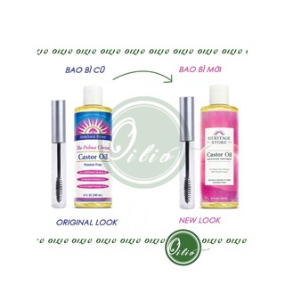 Lọ mascara Castor oil organic dầu thầu dầu Heritage Store Castor Oil dưỡng mi, dưỡng mày