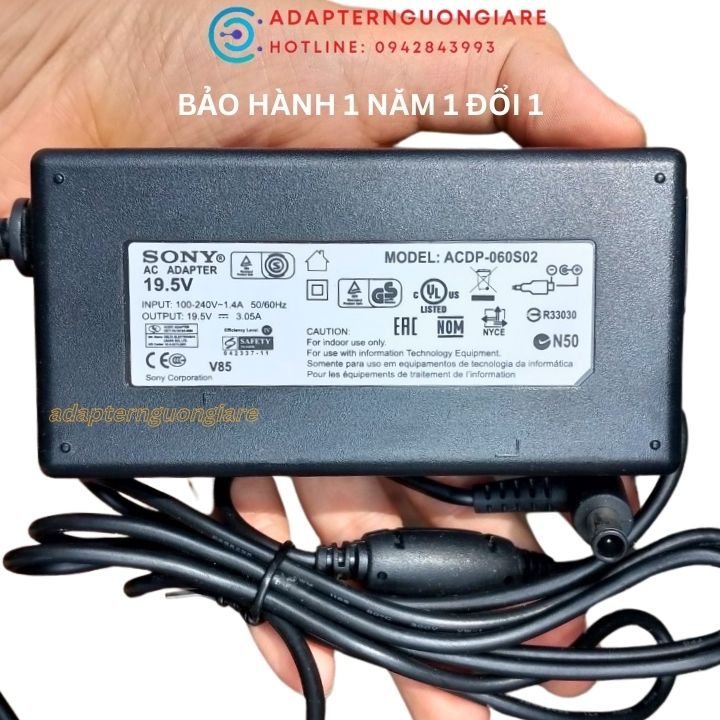 Adapter nguồn cho tivi sony 19.5V 3.05a