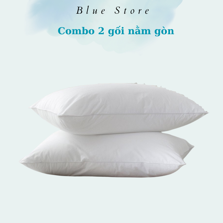[COMBO 2 GỐI] Gối nằm ngủ 40x60cm bằng bông gòn cực êm tạo cảm giác ngủ êm ái thoải mái cao cấp,gối 