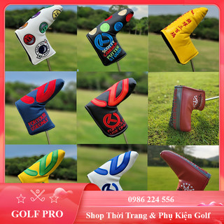 Cover bọc đầu gậy golf Putter hình bán nguyệt da PU Hàng Cao Cấp