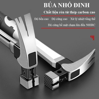Búa nhổ đinh DELIXI búa đóng đinh đúc nguyên khối sừng cừu đầu tròn đầu vuông thép cacbon