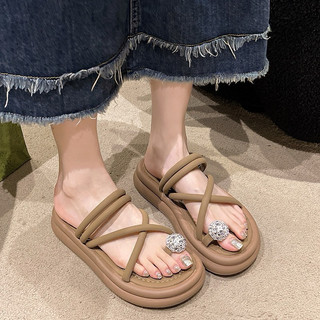Dép SanDal Dây Đính Tràm Đế 5cm Chất Siêu Nhẹ