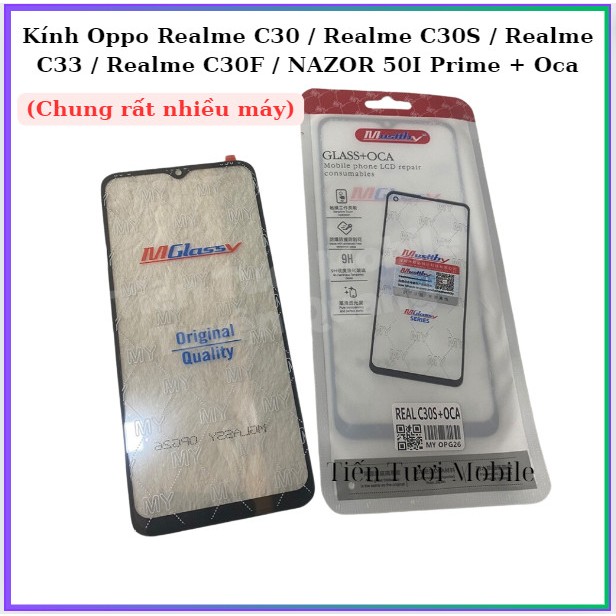 Kính ép Realme C30 / Realme C30S / Realme C33 / Realme C30F ,sẵn keo OCA