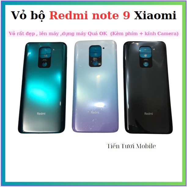 Vỏ bộ xiaomi redmi note 9,kèm kính camera