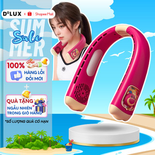 Quạt Đeo Cổ Disney Không Cánh An Toàn Sạc Pin 4000mAh Sử Dụng 3 - 10 Tiếng, Quạt Đeo Cổ Gấu Dâu Lotso