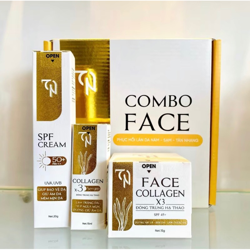 Combo Kem Face Đông Anh Mẫu Mới Đông Trùng Hạ Thảo - Kem Ngày + Serum + Kem Chống Nắng