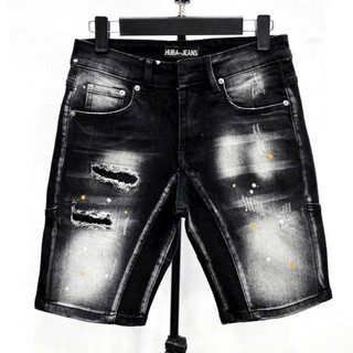 Quần short jean nam ngắn xanh rách nhẹ khóa kéo lệch thêu logo nhiều mẫu mới nhất 2022 KAYSTORE