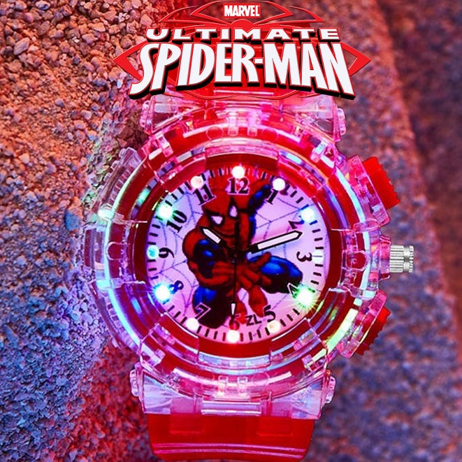 Đồng Hồ Đeo Tay Có Đèn led Hình spiderman