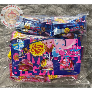 Kẹo mút chupa chups với gum thổi big babol với 3 vị dâu,việt quất, coca