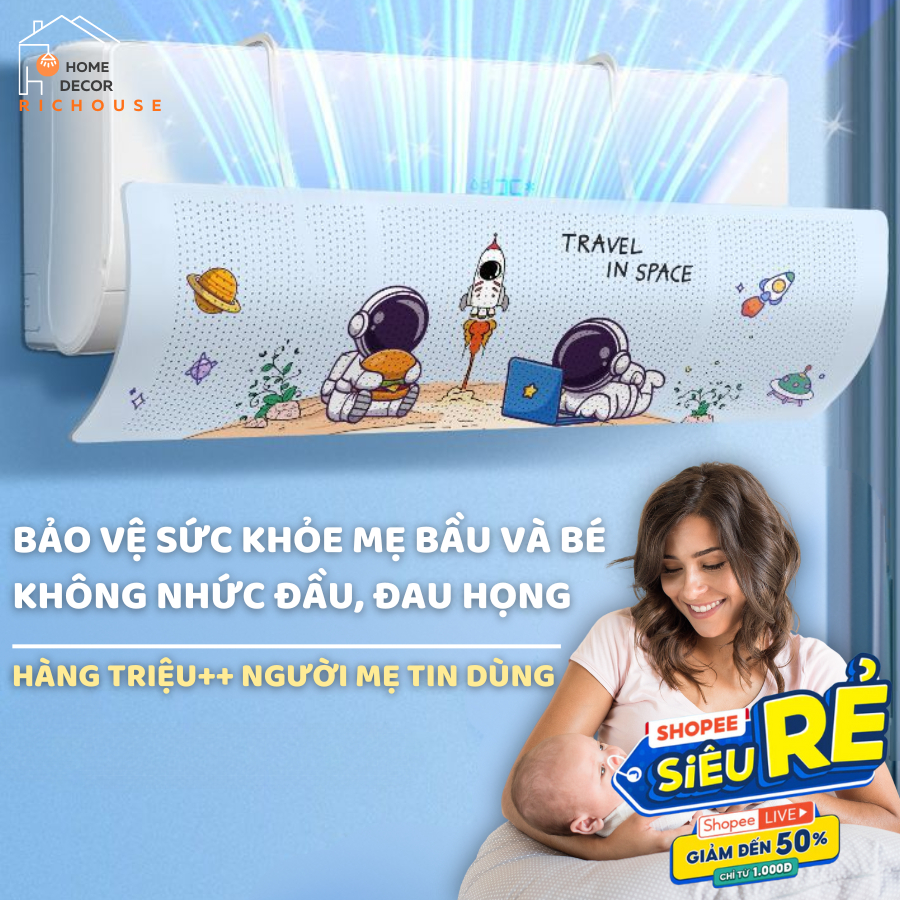 Tấm chắn gió điều hoà, tấm chuyển đổi hướng gió điều hoà, máy lạnh bảo vệ sức khoẻ gia đình