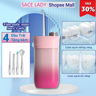 Máy tăm nước cầm tay mini SACE LADY cao cấp vệ sinh răng miệng, làm sạch sâu, loại bỏ các mảng bám kẽ răng