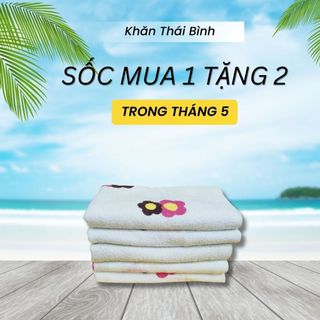 Khăn Lau Đa Năng 34x80cm THAI BINH TOWEL Hoạ Tiết Bông Hoa Siêu Mềm Mại Thấm Hút Dùng Cho Gia Đình