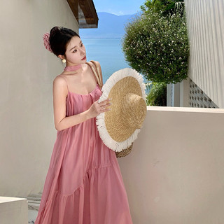 Váy maxi xòe Hồng nhẹ nhàng
