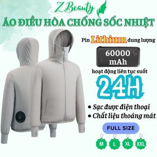 Áo Điều Hòa, Pin 60000 MAh, Áo Chống Nắng Quạt Gió, Pin Khỏe Hoặt Động Suốt 20H, Áo Điều Hòa Nhật Bản