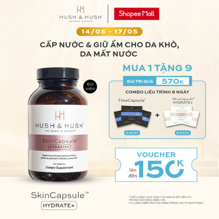 Viên Uống Cấp Nước, Giữ Ẩm Cho Da Khô, Da Mất Nước - HUSH & HUSH SkinCapsule Hydrate+ 60 Viên