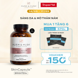 Viên Uống Làm Sáng Da Và Mờ Thâm Nám - HUSH & HUSH SkinCapsule Brighten+ 60 Viên