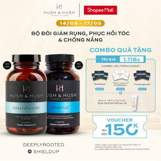 Bộ Đôi Viên Uống Chống Rụng, Phục Hồi Tóc & Chống Nắng - HUSH & HUSH DeeplyRooted & ShieldUp (30 ngày dùng)