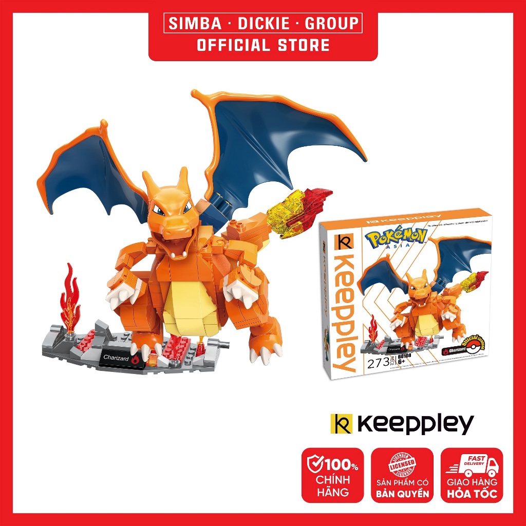 Đồ Chơi Lắp Ráp KEEPPLEY Pokemon Charizard B0108 Building Block - Simba Toys Vietnam