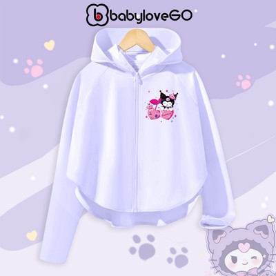 Áo chống nắng bé gái BabyloveGO áo chống nắng cánh dơi dáng ngắn vải Ice Text làm mát tức thì chống tia UV