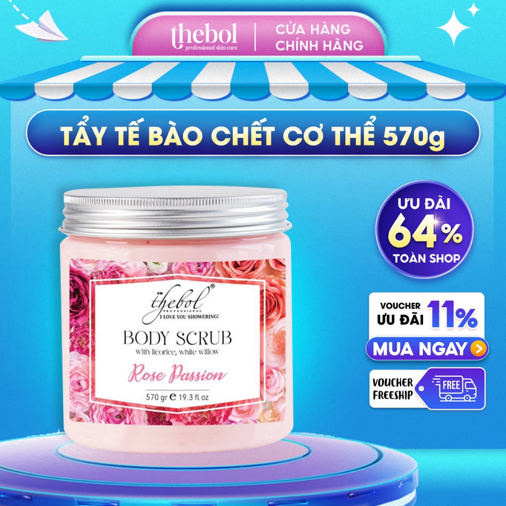 Tẩy Tế Bào Chết Cơ Thể Thebol Hương Rose Passion 570gr