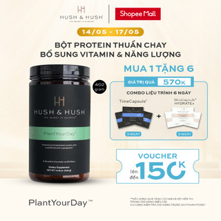 Bột Protein Thuần Chay Bổ Sung Vitamin Và Năng Lượng - HUSH & HUSH PlantYourDay 402g
