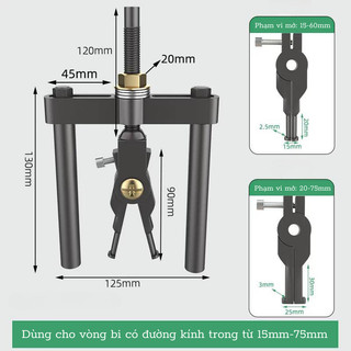 Vam cảo vòng bi 2 chấu, dụng cụ tháo vòng bi có đường kính trong 15-75mm