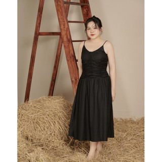 Đầm 2 dây maxi cổ v nhún thân bigsize – 24yd131 -