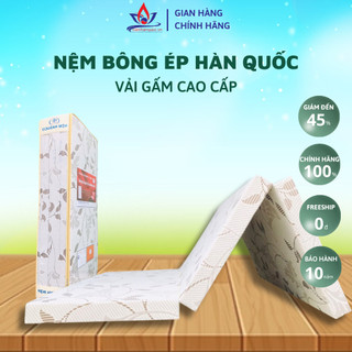 [FREESHIP] Nệm Bông Ép Chính Hãng, Nệm Gấp 3 Vải Gấm Cao Cấp, Sang Trọng dày 5cm