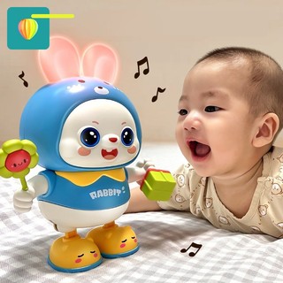 Đồ Chơi Thỏ Robot Nhảy Múa Có Đèn Nhạc Di Chuyển Vui Nhộn An Toàn Cho Bé Quà Tặng Cho Bé