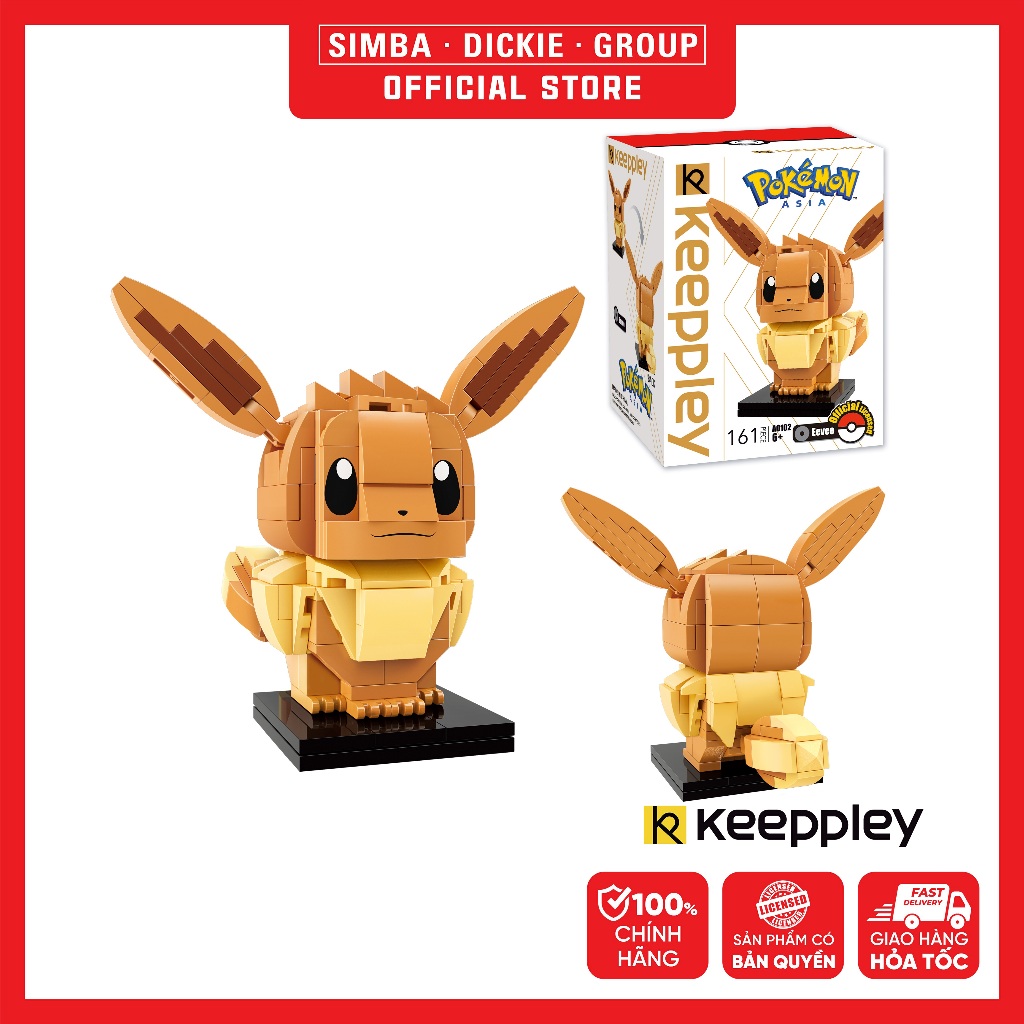 Đồ Chơi Lắp Ráp KEEPPLEY Pokemon Kuppy Eevee A0102 Building Block - Simba Toys Vietnam
