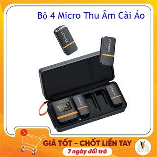 Comica vimo q - bộ 4 micro cài áo không dây 2.4ghz cho máy ảnh, điện thoại