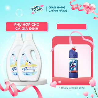  Nước Giặt Xả PomPom Active Làm Sạch Mọi Vết Bẩn, Mềm Mới Quần Áo, Lưu Hương Tươi Mát Dịu Nhẹ