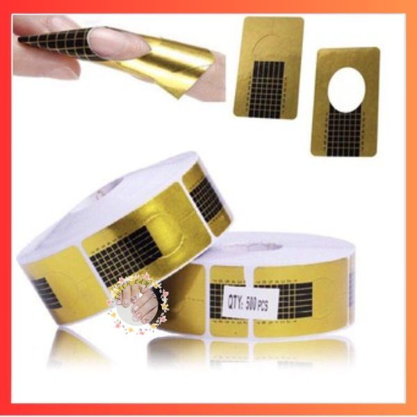 Cuộn 100 miếng Form Giấy Đắp Bột, Đắp Gel, Nối Móng