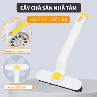 Cây Chà Sàn Nhà Tắm Kèm Nhíp Gắp Rác 2 Trong 1 Chổi Cọ Nhà Vệ Sinh Thiết Kế Xoay 360 Độ Cọ Sạch Khe Hẹp Và Góc Tường