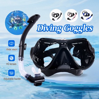Bộ mặt nạ lặn kèm ống thở lặn biển ngăn nước, mặt kính cường lực ống thở van 2 van ngăn nước 100%