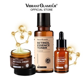 VIBRANT GLAMOUR Bộ 3 Retinol Kem Dưỡng Da Mặt Serum Toner VA Chống Lão Hóa Làm Trắng Da Tái Tạo Da