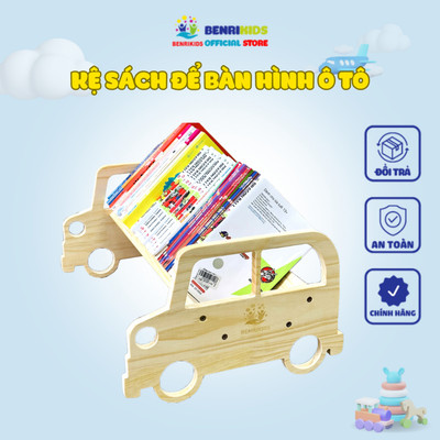Kệ Giá Sách Để Bàn Hình Ô Tô Bằng Gỗ Thông Benrikids Mẫu Mới Giá Tại Xưởng Cho Bé