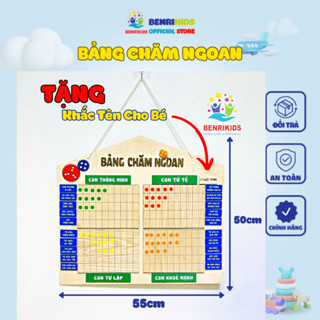 Bảng Khen Thưởng Kỷ Luật Cho Bé Chăm Ngoan Mỗi Ngày Tặng Khắc Tên Bằng Gỗ Kèm Sticker