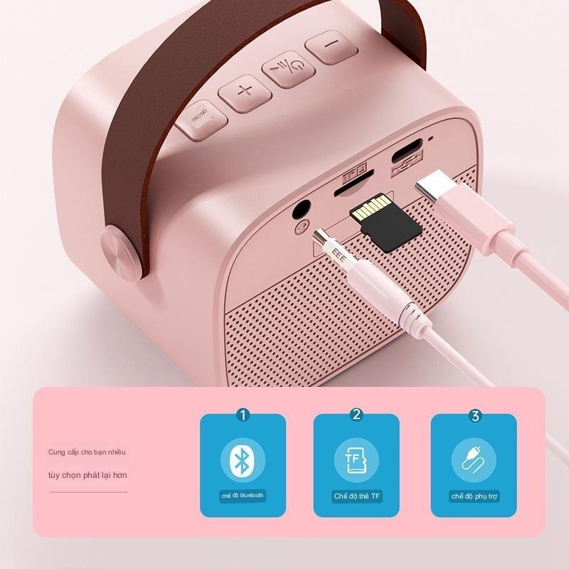 Loa bluetooth K12 Không Dây mini Kèm 2 Micro, Thiết Kế Nhỏ Gọn Tiện Dụng, Có Thể Thay Đổi Giọng, Dễ Sử Dụng HKDOTI | BigBuy360 - bigbuy360.vn