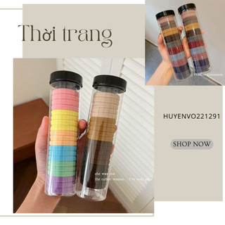 Ống 20 chun buộc tóc nhiều màu sắc dây buộc tóc ống trơn cho nữ đủ màu