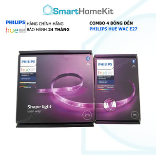 Combo đèn LED dây Philips Hue Lightstrip Base Pack (2m) + đèn mở rộng Extension (1m)
