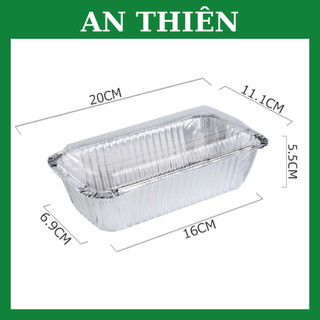 50 Khuôn Giấy Bạc Hình Chữ Nhật CÓ NẮP 620ml